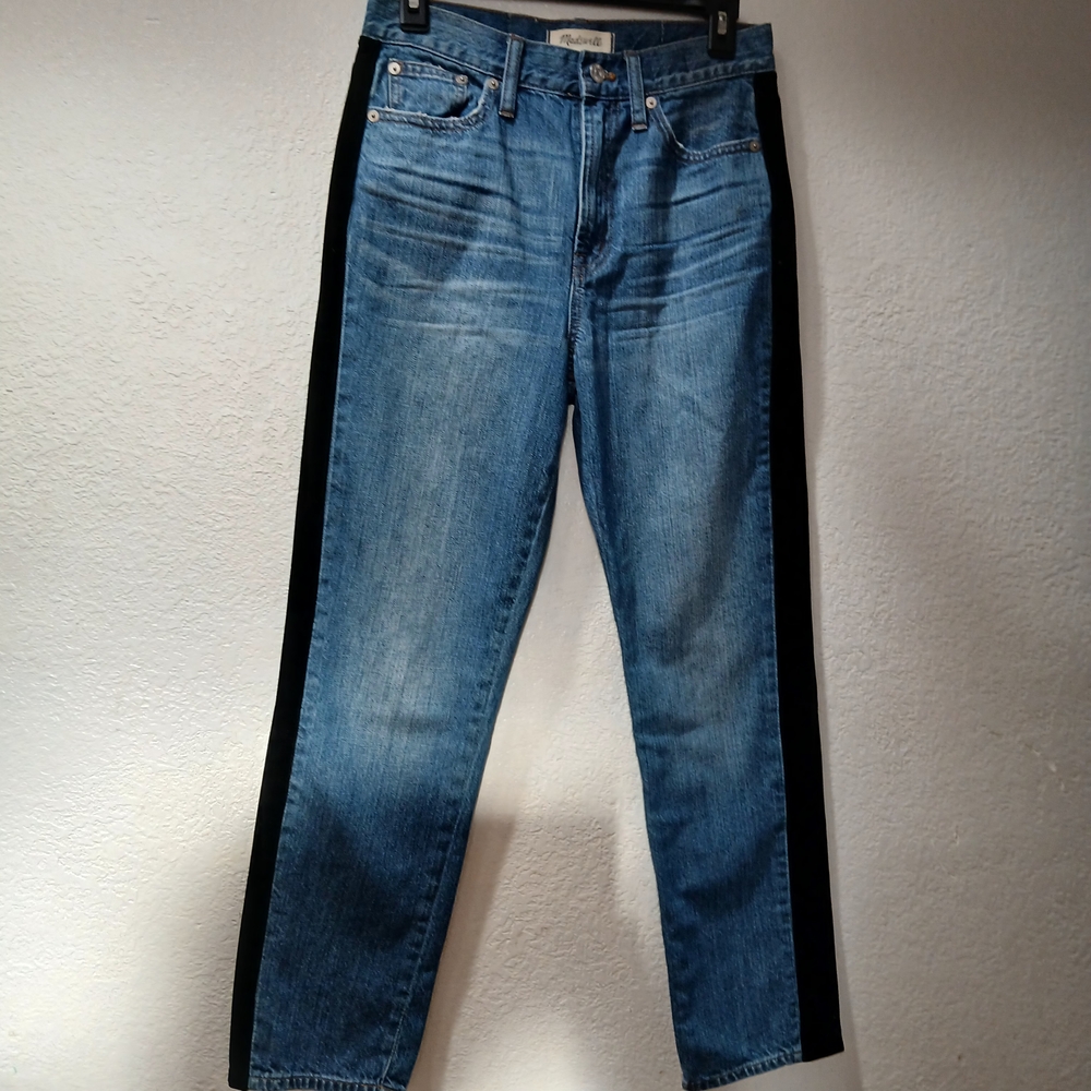 Madewell Denim Jeans with Black Stripes